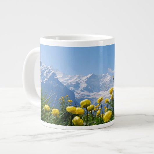 Bloemen | Eiger Monch Swiss Alps Extra Grote Beker (Voorkant links)