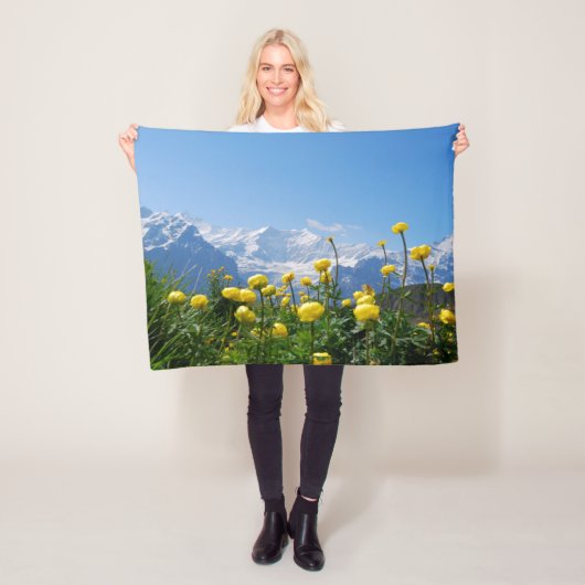 Bloemen | Eiger Monch Swiss Alps Fleece Deken (In situ)