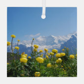 Bloemen | Eiger Monch Swiss Alps Glas Ornament (Achterkant)