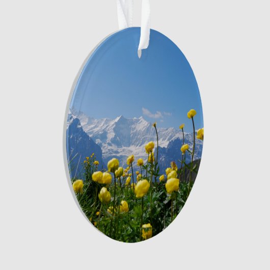 Bloemen | Eiger Monch Swiss Alps Ornament (voorkant)
