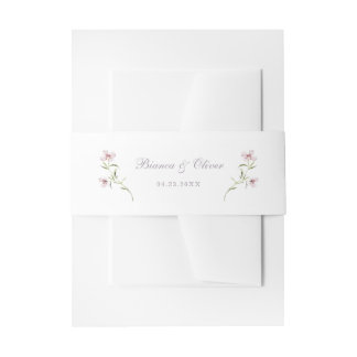 Bloemen Elegant Blush Wildflowers Bruiloft Uitnodigingen Wikkel