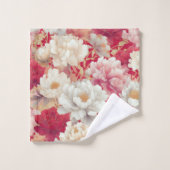 Bloemen elegant rood bad handdoek (Wasdoekje)
