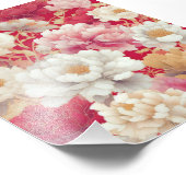 Bloemen elegant rood foto afdruk (Hoek)