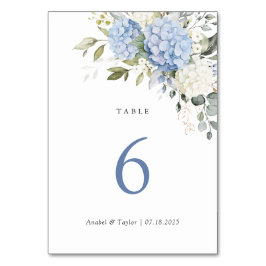 Bloemen Elegante Blauwe Hortensia Groen Bruiloft Kaart