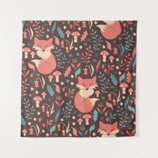bloemen: Elegante naadloze illustratie Wandkleed