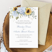 Bloemen Elegante Zonnebloemen Blauwe Hydrangea Bru Kaart