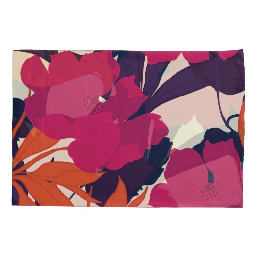 Bloemen elegantie: abstract patroon kussensloop (Achterkant)