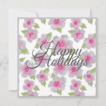 Bloemen Elegantie Gelukkig Kerst Kaart