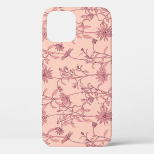 Bloemen  elementen, naadloze achtergrond. iPhone 12 hoesje