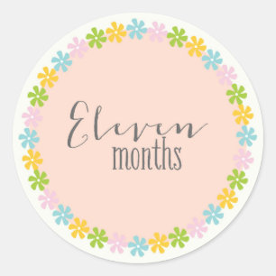 Bloemen Elf maanden nieuwe baby Sticker
