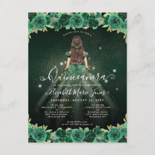 Bloemen Emerald Green Sparkle Verjaardag Quinceane Briefkaart