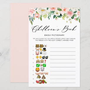  bloemen Emoji Pictionary Baby shower Game