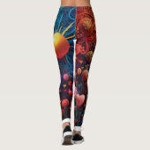 Bloemen en 3D kunst Leggings (Achterkant)