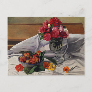 Bloemen en aardbeien van Felix Vallotton, Briefkaart