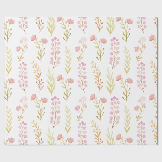 bloemen en Baby shower van leder Cadeaupapier (Vlak)