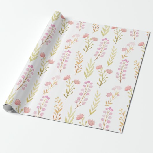 bloemen en Baby shower van leder Cadeaupapier (Uitgerold)