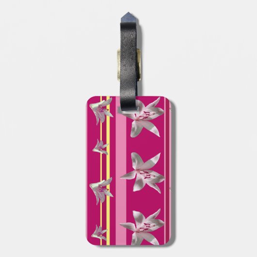 Bloemen en Bagagelabel met strips (Achterkant verticaal)