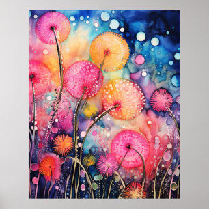 Bloemen en Bellen Poster