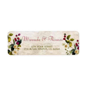 Bloemen en bessen Adresetiketten Etiket