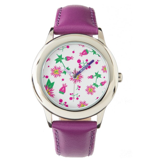 Bloemen en bessen horloge (Voorkant)