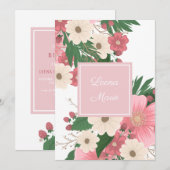 Bloemen en bessen verjaardag uitnodiging (Voorkant / Achterkant)