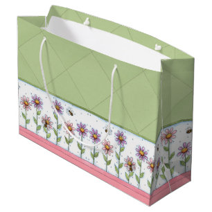 Bloemen en bijen large cadeauzakje