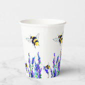 Bloemen en bijen papieren bekers (Rechts)