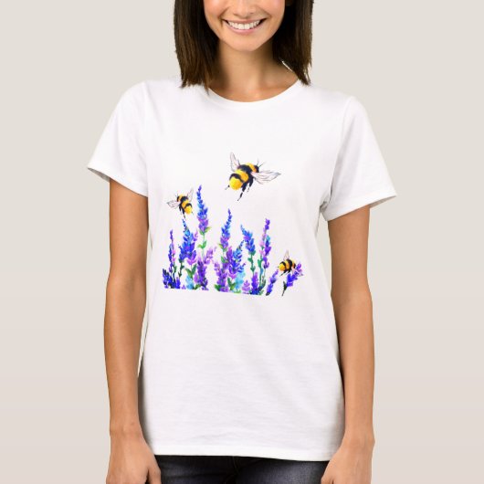 Bloemen en bijen T-shirt (Voorkant)