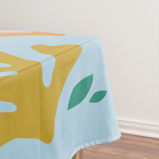 Bloemen en bladeren 03 blauw en roze tafelkleed (Voorbeeld)