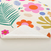 Bloemen en bladeren 04 Kleurrijke bloemen Sherpa Deken (3/4)