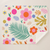 Bloemen en bladeren 04 Kleurrijke bloemen Sherpa Deken (Voorkant (horizontaal))