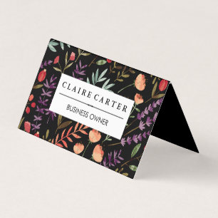 Bloemen en Bladeren Bloei Patroon Visitekaartjes