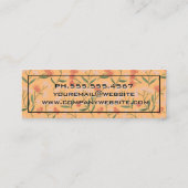 Bloemen en bladeren Decoratief Patroon Mini Visitekaartje (Achterkant)
