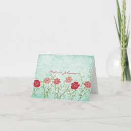 Bloemen en Bladeren Gepersonaliseerde Notecard Notitiekaartje
