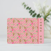 Bloemen en bladeren Hartelijk dank Bedankkaart (Staand voorkant)