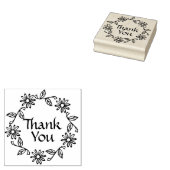 Bloemen en bladeren krans dank u 	rubberstempel (Gestempeld)