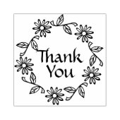 Bloemen en bladeren krans dank u 	rubberstempel (Afrduk)