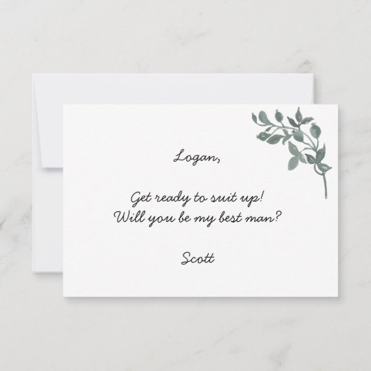 Bloemen en Bladeren Wil je mijn getuige zijn Kaart (Achterkant)