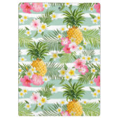 Bloemen en Blauwgroen strepen voor ananas | Jouw n Klembord (Achterkant)