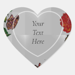 Bloemen en bloemen Hartstickers Hart Sticker