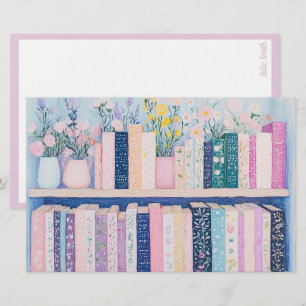 bloemen en boeken briefpapier
