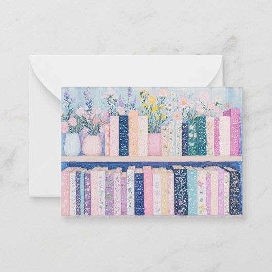 bloemen en boeken notitiekaarten notitiekaartje (Achterkant)