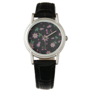 Bloemen en bosbessen horloge