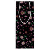 Bloemen en bosbessen wijn cadeautas (Achterkant)