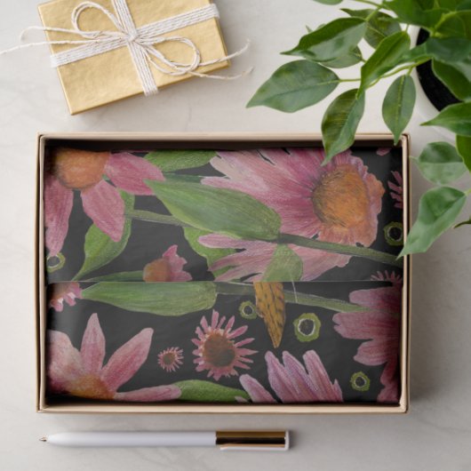 Bloemen en botervliegen tissuepapier (Geschenk)