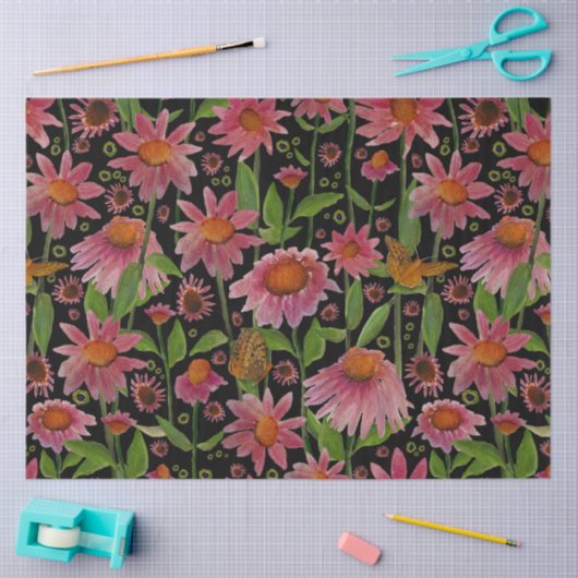 Bloemen en botervliegen tissuepapier (Craft)