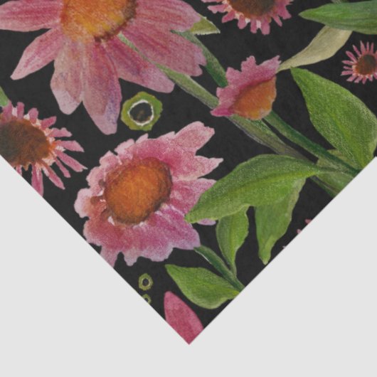 Bloemen en botervliegen tissuepapier (Detail)