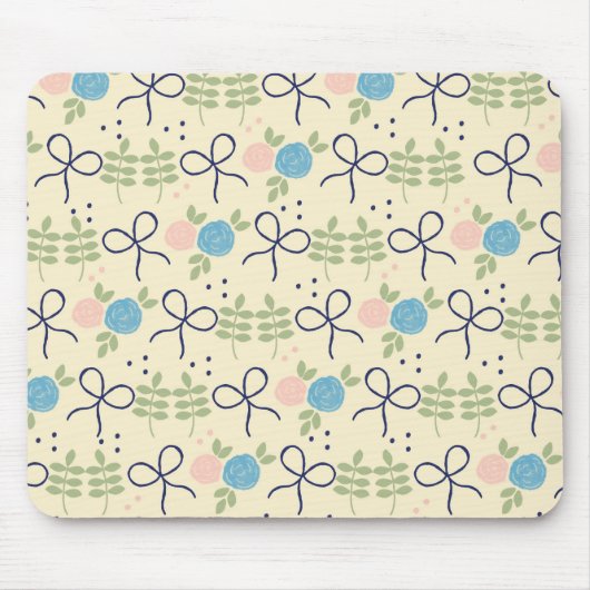 Bloemen en Bow Mousepad Muismat (Voorkant)