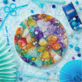 Bloemen en Bubbels Abstract Papieren Bordje (Feest)