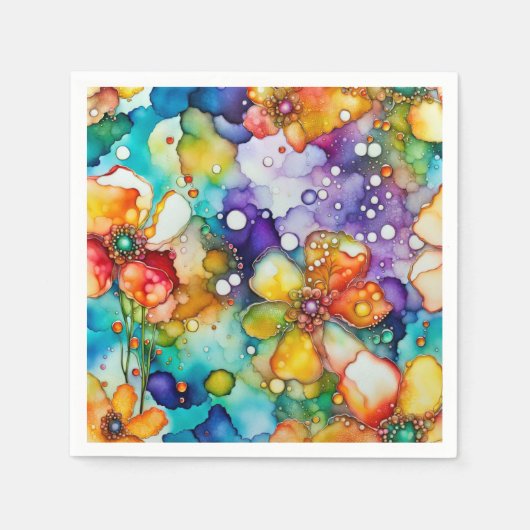 Bloemen en Bubbels Abstract Servet (Voorkant)